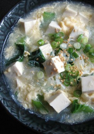 A picture of Harusame, Tofu & Egg Soup.