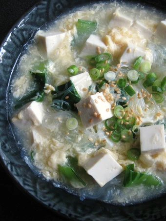 Recipe Harusame, Tofu &amp; Egg Soup the Delicious Tasty