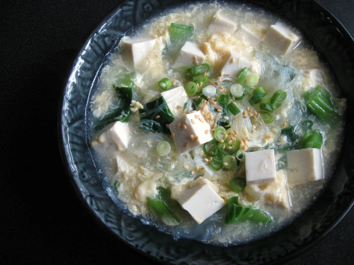 Recipe Harusame, Tofu & Egg Soup the Delicious Tasty