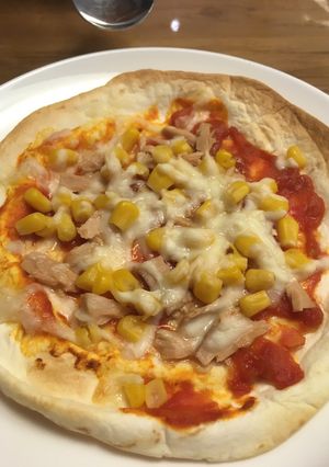 玉米鮪魚薄餅 的食譜成品照片