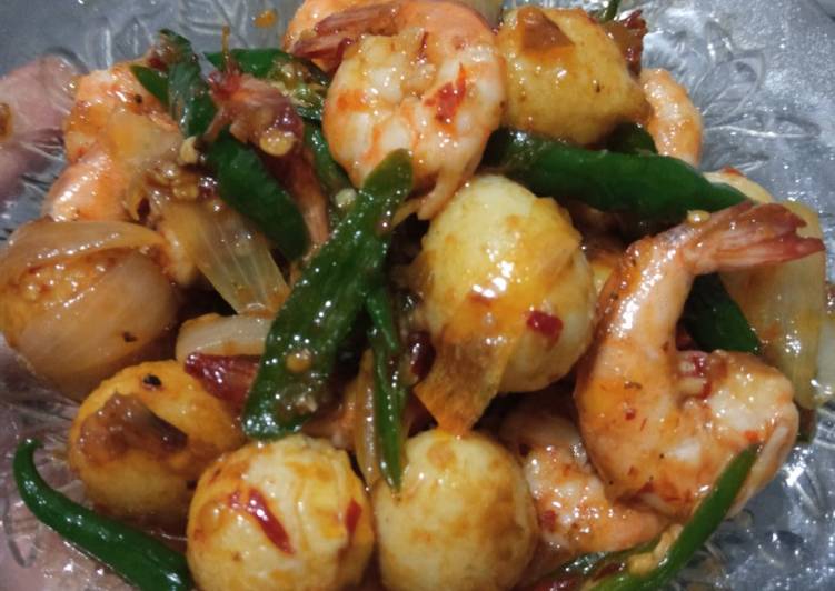 Sambel Udang telur puyuh