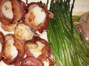 A picture of bacon wrapped scallops