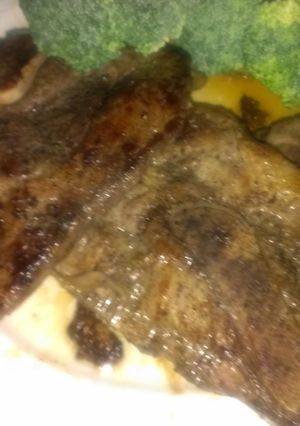 A picture of savory pork chops.