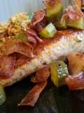 Quick 'n easy Bacon fried Salmon!