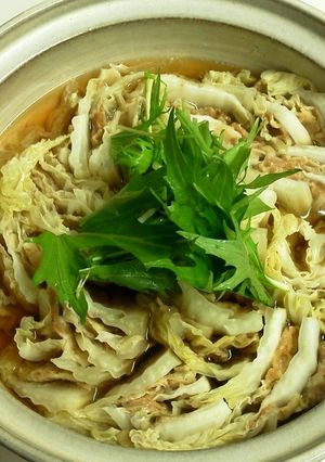 A picture of My Variation on Layered and Steam-Cooked Pork Belly and Chinese Cabbage.