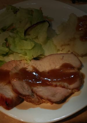 A picture of Teriyaki Pork Roast Done On Rotisserie.