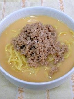A picture of Dan Dan Noodle Soup Made Easily with Hot Water & a Microwave.