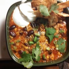 A picture of Chicken taco soup.