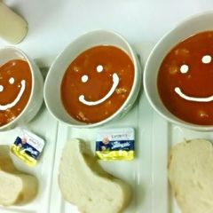 A picture of Kanya's Smiley Fresh Tomato Soup.