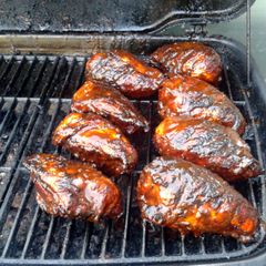 A picture of Tandoori bbq grilled chicken breasts.