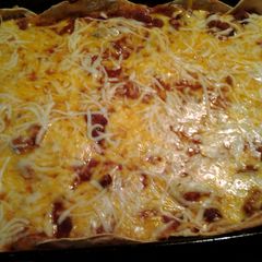 A picture of Skunks chili lasagne.