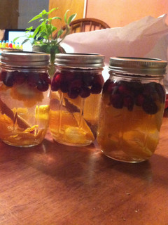 A picture of Cranberry Orange Cinnamon Infused Vodka.