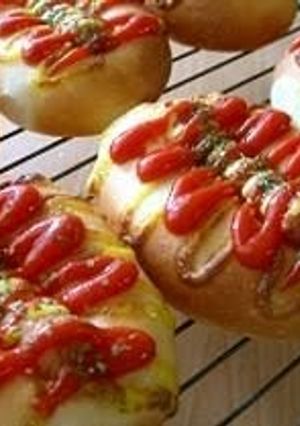A picture of Wiener Sausage Bread Rolls Using Homemade Bread Starter.