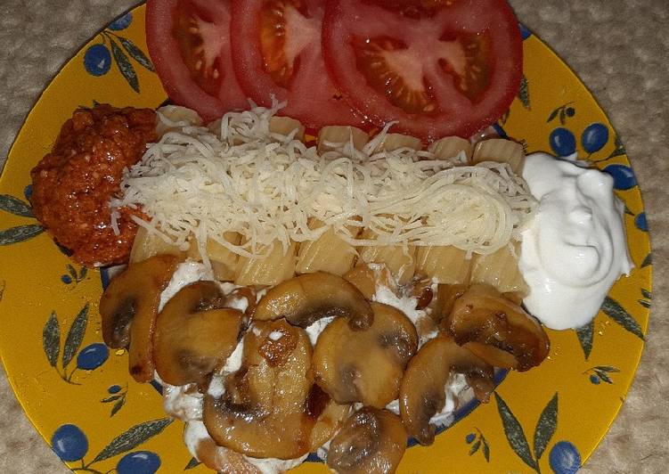 Easiest Way to Make Speedy Tortiglioni Pasta With Mustard Mushroom Sauce and Yummy Additions