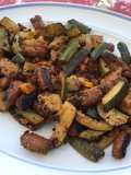 Courgettes aux merguez,tomate et épices
