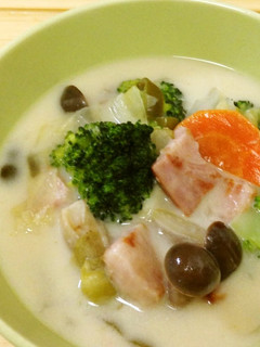A picture of Bacon and Shimeji Mushroom Stew.