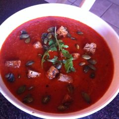 A picture of Hot & Healthy Red Pepper Soup.