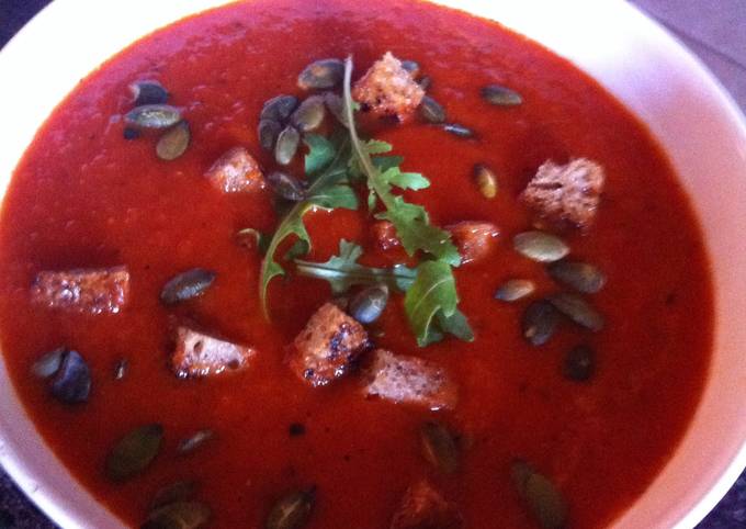 Recipe of Ultimate Hot & Healthy Red Pepper Soup