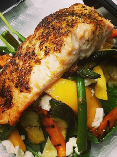 A picture of Christi's Green Tea Honey Crusted Salmon.