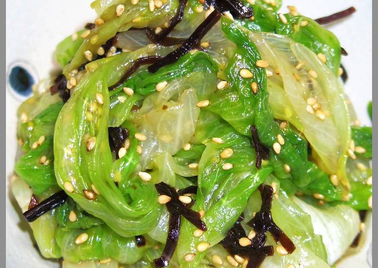 Recipe of Quick Eat a Whole Lettuce! Mixed with Shio-Kombu