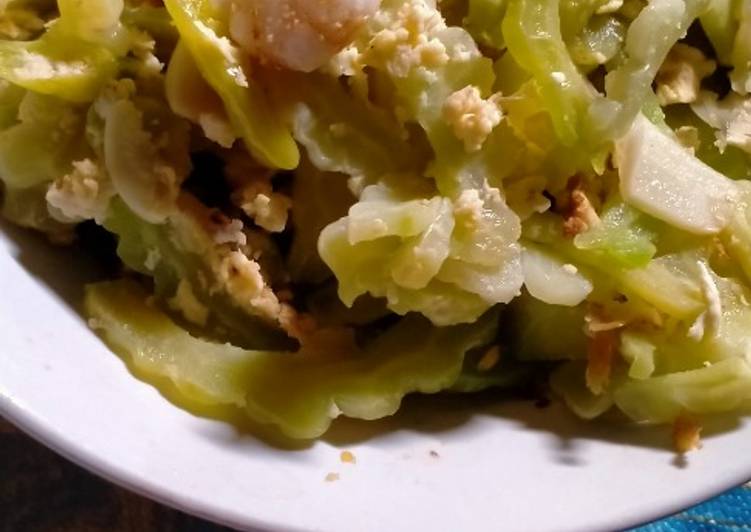 Tumis Pare lumur telur udang kecepluk