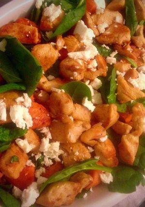 A picture of Warm Chicken & Sweet Potato Salad With Ranch Dressing!.