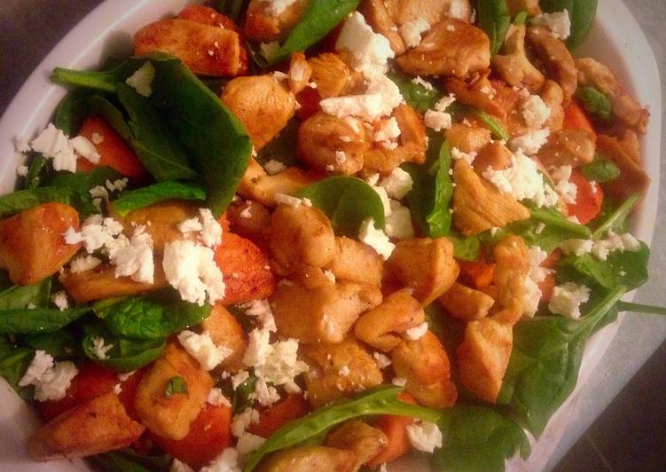 Simple Way to Make Super Quick Warm Chicken & Sweet Potato Salad With Ranch Dressing!