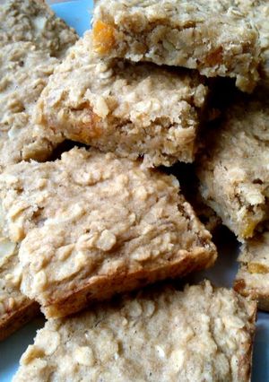 A picture of Vickys Banana Oat Squares, GF DF EF SF NF.