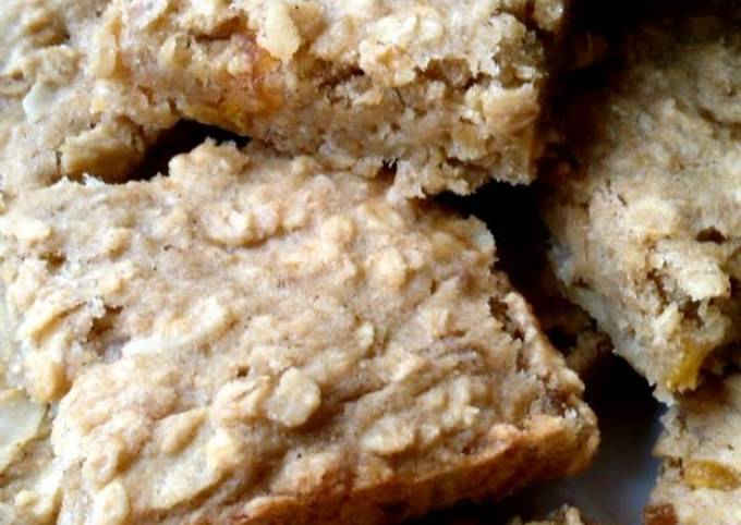Vickys Banana Oat Squares, GF DF EF SF NF Recipe
