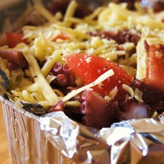 A picture of Grilled Foil-Wrapped Octopus & Tomato for Camping.