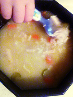 A picture of momma's Turkey and rice soup.