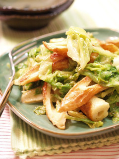 A picture of Chikuwa and Cabbage Mayonnaise and Curry Stir Fry.