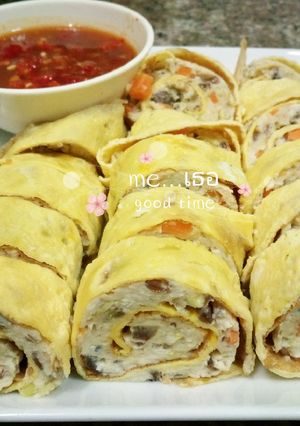 รูปของ ไข่ม้วนอกไก่ทรงเครื่อง