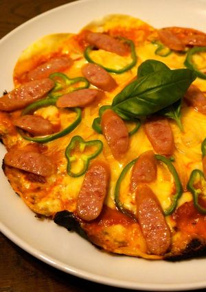 A picture of Quick and Budget-Friendly Pizza with Gyoza Skin.
