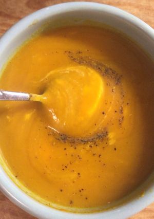 Una foto de Sopa de zanahorias al curry