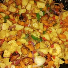 A picture of Potatoes and plantain Vegetable.