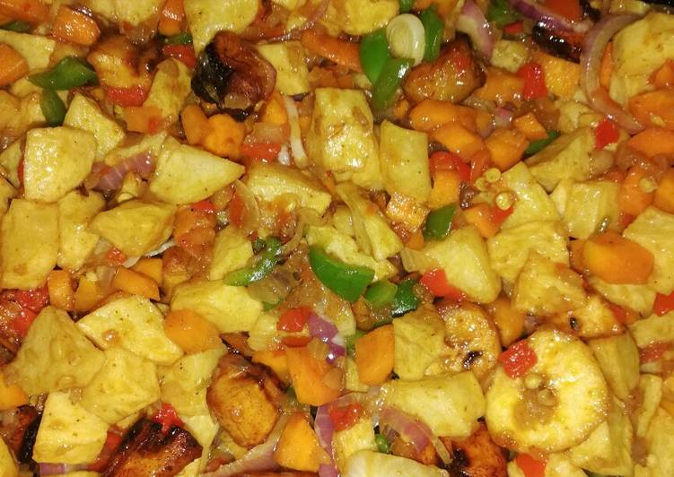 Step-by-Step Guide to Prepare Any-night-of-the-week Potatoes and plantain Vegetable
