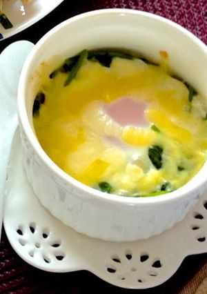 A picture of Easy and Delicious Baked Spinach and Egg.
