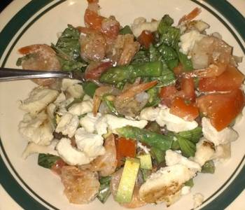 Popular Cuisine Shrimp Tomato Basil Salad Delicious Simple