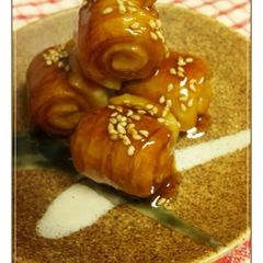 Chikuwa Rolls in a Teriyaki Sauce A picture of Chikuwa Rolls in a Teriyaki Sauce.