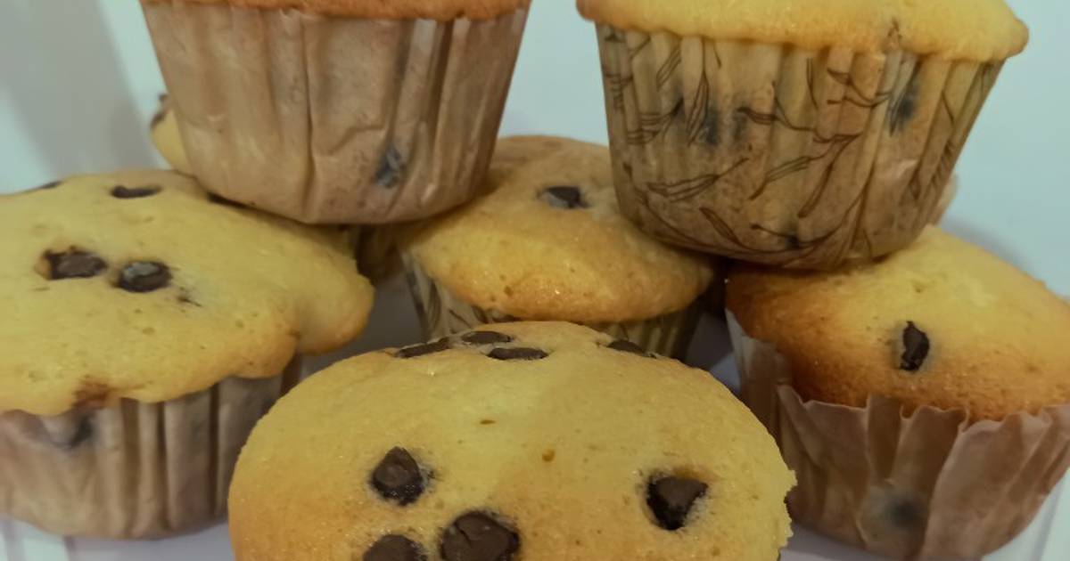 Muffins de vainilla con chips de chocolate 🍫 Receta de Nati Diaz Cookpad