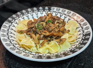 Foto de Macarrão gravatinha com shimeji cremoso