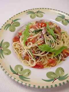 A picture of Dried Horse Mackerel & Tomato Pasta.