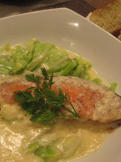 A picture of Easy Salmon and Cabbage with Cheese Cream Sauce.