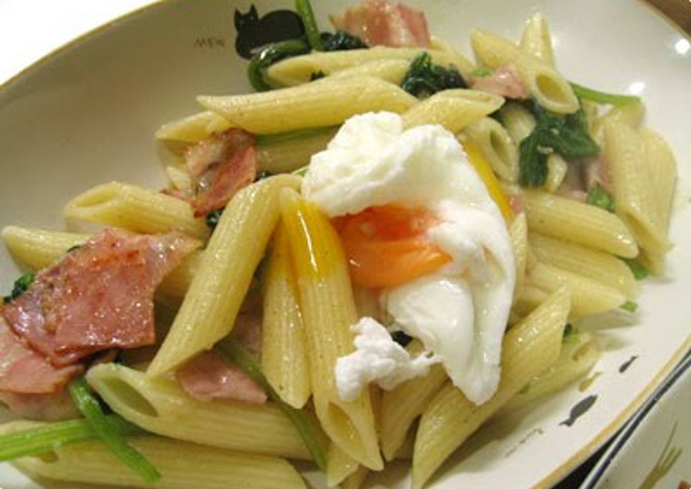 Bacon and Spinach Penne Pasta