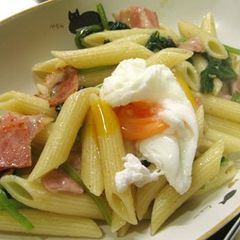 A picture of Bacon and Spinach Penne Pasta.