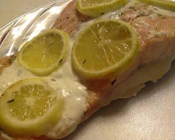 Best Recipe Salmon with Thyme and ThreeLemon Crme Frache Delicious Perfect