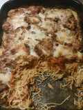Fried zucchini and squash pasta