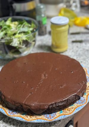 Una foto de Tarta de chocolate de avena