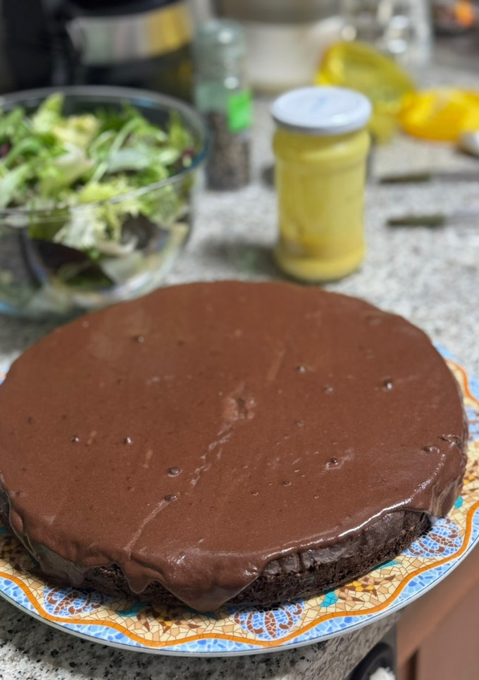 Una foto de Tarta de chocolate de avena